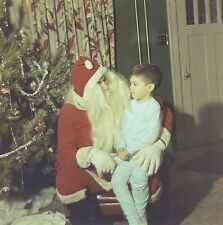 c1950s Santa Clause~Christmas Eve Boy~Tinsel Tree~120mm VTG Film Slide picture