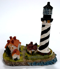 Vintage Resin Lighthouse Figure w/ Tiny Houses / Seashore / 4