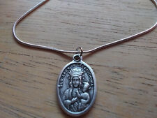 Our Lady of Czestochowa Medal Necklace Holy Card Black Madonna Poland 925 silver picture