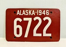 1946 Alaska License Plate 6722 ALPCA Garage Decor Fiberboard WW2 Era picture