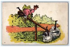 Excelsior  Spring Missouri MO Postcard Womens Playing See Saw 1908 Antique picture