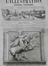 1874 I LOUVRE MUSEUM GREECE METOPE SCHILIEMANN TROY TREASURE PRIAM 2 NEWSPAPERS picture