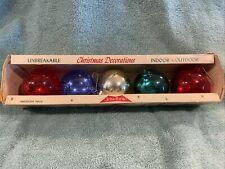Vintage MCM Jewelbrite Unbreakable Christmas Ornaments In Original Box picture