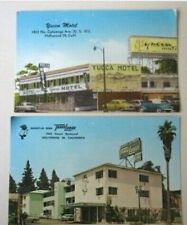 2X HOLLYWOOD 28 California  CA TRAVELODGE & YUCCA MOTEL Postcards -Q2 picture