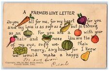 c1910's A Farmers Love Letter Puzzle Council Bluffs Iowa IA Antique Postcard picture