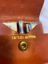 Vintage Gillette Travel Razor w Leather Case Made Austria 4 Wilkinson Blade Snap picture