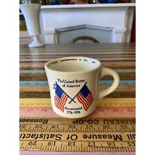 Vintage 1776 1976 Coffee Mug United States Of America Bicentennial '76 Gold Rim picture