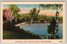1950-60's GREETINGS FROM MT MOUNT AIRY MARYLAND MD VINTAGE LINEN POSTCARD 47085 picture