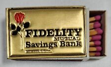 Vintage Fidelity Mutual Savings Bank Match Box  Made In Sweden  picture