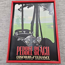 1986 Pebble Beach Concours Original Event Poster Mercedes Ken Eberts Framed picture