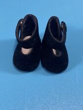 Madame Alexander Doll 8 in Accessories Black Pair of velvet  snap shoes w/sox picture