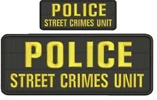 Police Street Crimes Unit embroidery patches 4x10 and 2x5 hook gold picture