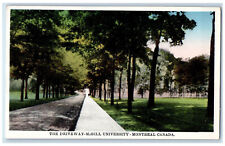 c1920's The Driveway McGill University Montreal Quebec Canada Postcard picture