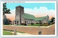 Arlington Massachusetts MA Postcard First Baptist Church Exterior Building 1920 picture
