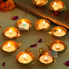 Brass Diya Oil Lamp Puja Deepak Temple for Home Hindu Diwali ( Pack Of 10) picture