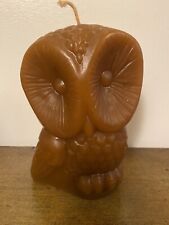 Vintage Owl Wax Candle Figurine Never Used Hoot Hoot MCM Mid Century Modern picture