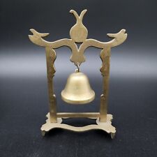 Vintage Chinese Brass Gong Bell Pagoda Temple Dragon Ornament Small Tabletop picture
