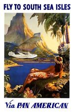 Pan Am -  China Clipper- Air Boat - Fly the South Seas - Travel Poster Print picture