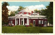 Facade & Lawn of Monticello Charlottesville VA Divided Unused Postcard c1915 picture