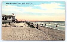 Postcard Ocean Beach and Casino Palm Beach Florida c.1915 picture