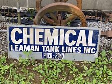 Vintage LEAMAN TANK LINES INC SIGN CHEMICAL PUCO 2943 Road Tractor Trailer Rare picture