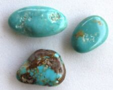 Turquoise 3 Polished Nuggets LOT Natural Tumbled Rock Gemstones Kingman Mine USA picture