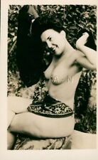 Org 1940s-60s Nude Sepia Real Photo- Outdoors- Endowed Burnette- Handkerchief #3 picture