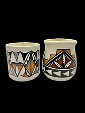 ACOMA NM Pottery Native American Indian Pottery Original - Signed VALLO & J.A. picture