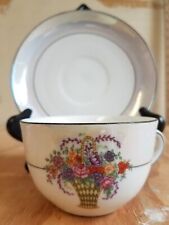Vintage ZS&C Bavaria Iridescent Teacup Saucer Set Bone China Germany 19 16 picture