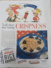 1941 Vintage Magazine Ad Advertising Kellogg's Rice Krispies Illustrated Cereal picture