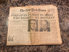 1974 President Ford Pardon Nixon Newspaper.  New York Times picture