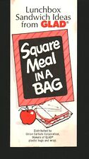 Lunchbox Sandwich Ideas Glad Bags Square Meal In Bag Union Carbide 1971 picture