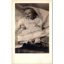 RPPC Cute Baby Smiling with Dimples Vintage Postcard Unposted Azo 1922 picture