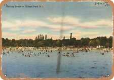 Metal Sign - New Jersey Postcard - Bathing beach at Gilford Park, N.J. picture