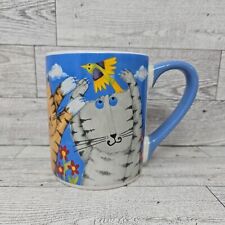 Gibson Everyday Mug “Cool Cats” by Debi Hron 11oz 2010 Ceramic Kitty Cat Birds picture