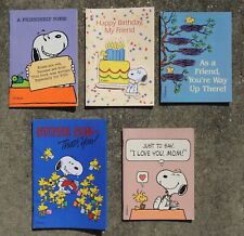 5 Very HTF PEANUTS CARDS featuring SNOOPY & WOODSTOCK (Please Read Description) picture
