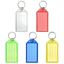 10 Pack Plastic ID Name Key ring Tags with Split Ring and Label Window, 5 Colors picture