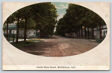 Middlebury Indiana~South Main Street~In Oval~Wide Dirt Road~Nice Homes~c1910 picture