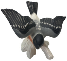 Vtg Goebel West Germany Bird Figurine Black White Orange picture