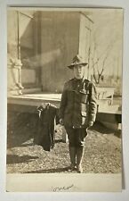 c1910s WWI Military RPPC Photo Postcard  - Girl Dressed In Army Uniform picture