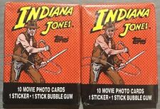 1984 TOPPS INDIANA JONES- TWO Sealed Wax Packs 10 Trading Cards 1 Sticker picture