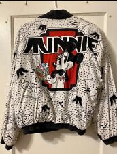VTG Disney Mickey & Co Donn Kenny Bomber Jacket Minnie Mouse Sequins Womens Sz L picture