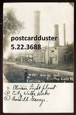 EARLVILLE Illinois 1909 Water Works Electric Plant. Real Photo Postcard picture