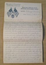 VTG 1918 WWI POIGNANT Soldier Letter~GERMANS Interactions~PRAYING on Battlefield picture