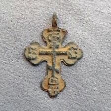 16 - 18 th Century ANTIQUE Antique Russian Orthodox Bronze Cross picture