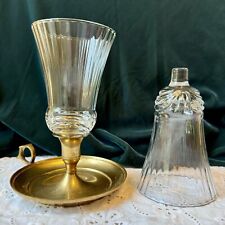 Pair Of Vintage Homco Clear Glass Renaissance Pattern Candle Votives picture