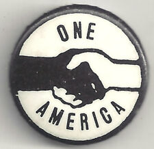 ONE AMERICA John Lewis SNCC Civil Rights Handshake Cause Pin Peace Between Races picture