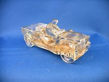 VINTAGE GLASS WW II WILLYS JEEP CANDY CONTAINER TOY CIRCA 1943 picture