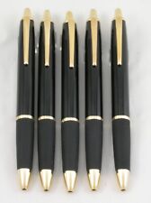 5 New Paper Mate Black Lacquer & Gold Button-Actuated Ballpoint Pens - Unused picture