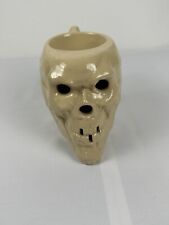 Vintage Unmarked Beige Ceramic Tiki Style Skull Mug Is Possibly Tepco Pottery picture